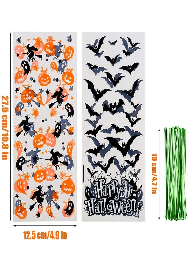 STEFORD Halloween Cellophane Bags,180 PCS Halloween Clear Cellophane Candy Gift Treat Bags for Party Favors Supplies - Image 3
